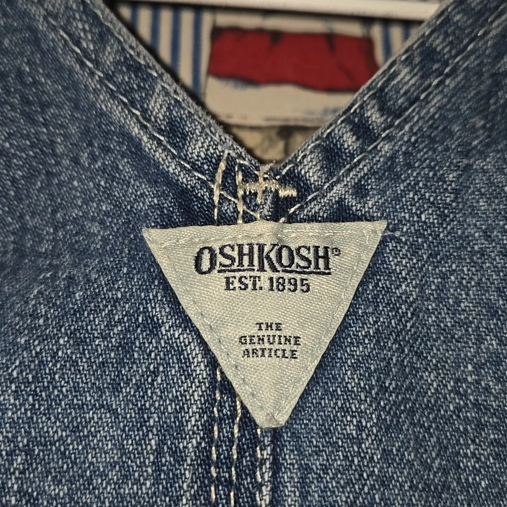 Vintage OshKosh B'gosh Blue Denim Carpenter Overalls for Kids Size 4/4T